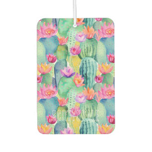 Désodorisant Pour Voiture Cactus Fleur LOCATION Aquarelle Art Desert