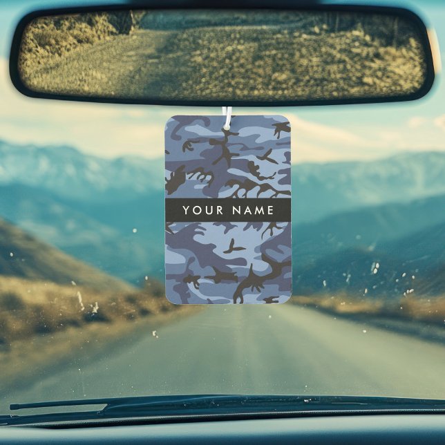Désodorisant Pour Voiture Camouflage bleu marine Votre nom Personnalisez (Créateur téléchargé)
