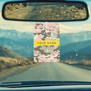 Désodorisant Pour Voiture Camouflage rose et vert Votre nom Personnalisez