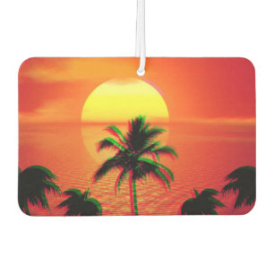 Désodorisant Pour Voiture Caraïbes Sunset Vaporwave esthétique Rétro 80s 90s