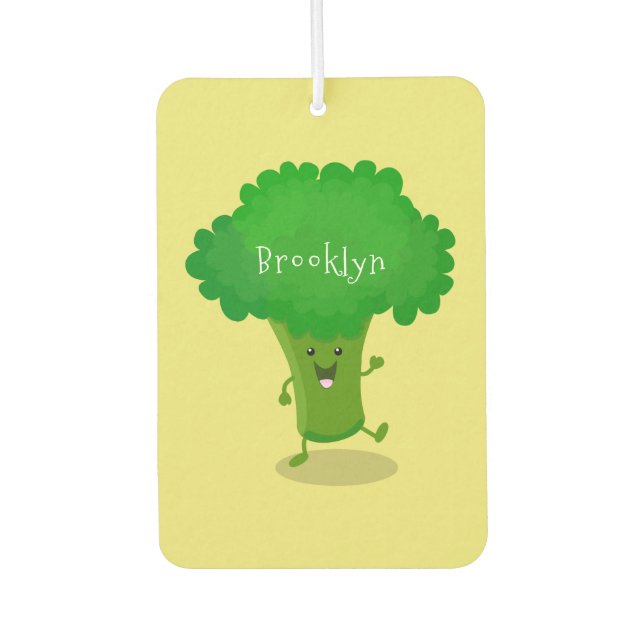 Désodorisant Pour Voiture Caricature de brocoli dansant Cute kawaii (Devant)