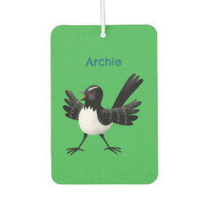 Désodorisant Pour Voiture Caricature de Willie Wagtail australienne personna