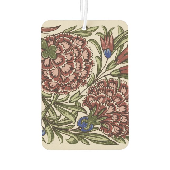 Désodorisant Pour Voiture Carnation Carrelage Fleur Antique Art Rustique (Dos)
