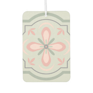 Désodorisant Pour Voiture Carreaux Floraux Pastel Verts