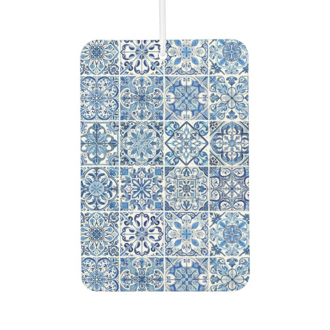 Désodorisant Pour Voiture Carrelage méditerranéen, Portugais, Azulejo, Majol (Devant)