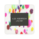 Carte de visite pom pom coloré minimal