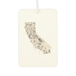 Désodorisant Pour Voiture Carte d'image Vintage en Californie