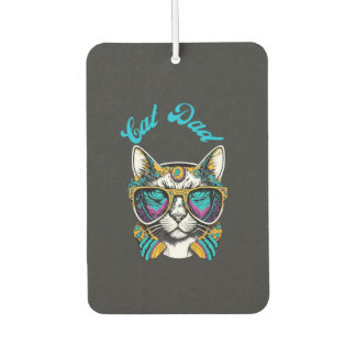 Désodorisant Pour Voiture Cat Dad Black Cat Vintage Eighties Style Cat Retro