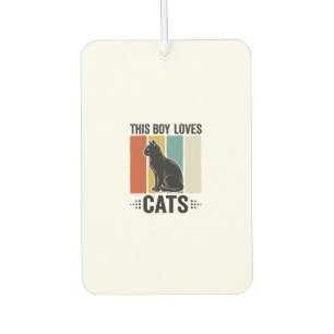 Désodorisant Pour Voiture Ce garçon aime les chats Design Rétro pour amateur