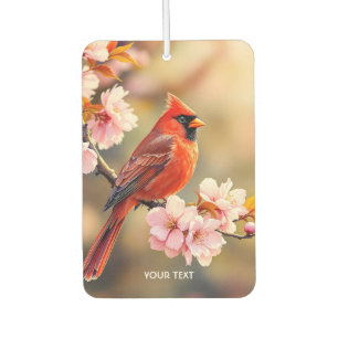 Désodorisant Pour Voiture Cerisier d'oiseaux rouges mignons Imaginaire