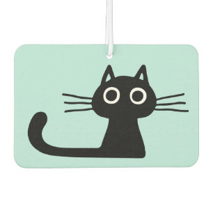Désodorisant Pour Voiture Chat cool Black Kitty   Whimsical Animal Art