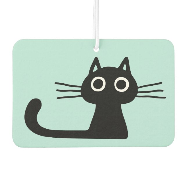 Désodorisant Pour Voiture Chat cool Black Kitty | Whimsical Animal Art (Devant)