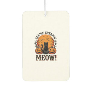 Désodorisant Pour Voiture Chat de Halloween Vintage qui se faufile Meow Grav