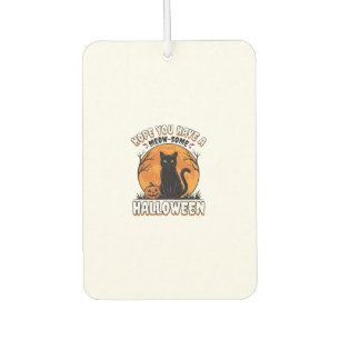 Désodorisant Pour Voiture Chat d'Halloween Meow-Some Dessin de Gravure Vinta