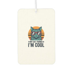 Désodorisant Pour Voiture Chat Drôle Pense Que Je Suis Cool Vintage