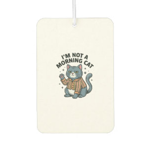 Désodorisant Pour Voiture Chat du matin Gravure vintage T-shirt drôle de cha