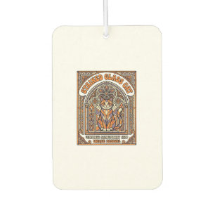 Désodorisant Pour Voiture Chat en Verre Cathédrale Verre Catholique Vintage
