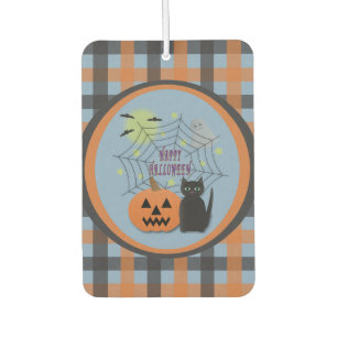 Désodorisant Pour Voiture Chat noir et Citrouille pas effrayant Halloween