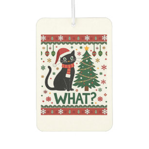 Désodorisant Pour Voiture Chat noir qui pousse l'arbre de Noël Drôle de chat
