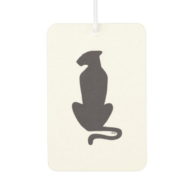 Désodorisant Pour Voiture Chat noir Silhouette voiture freshenseur d'air (Devant)