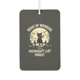 Désodorisant Pour Voiture Chat noir sous la lumière de la lune d'Halloween