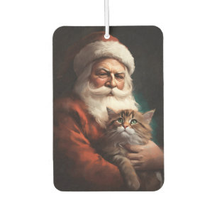 Désodorisant Pour Voiture Chat Perse avec Noël Festif du Père Noël