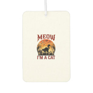 Désodorisant Pour Voiture Chat qui miaule Halloween noir cimetière_1