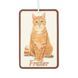 Désodorisant Pour Voiture Chat roux personnalisé au gingembre