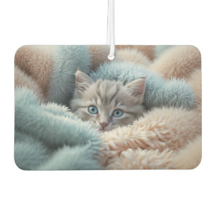 Désodorisant Pour Voiture Chaton duveteux dans une couverture douce