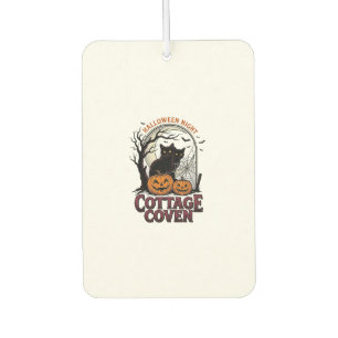 Désodorisant Pour Voiture Chats noirs d'Halloween Art de citrouille de coven