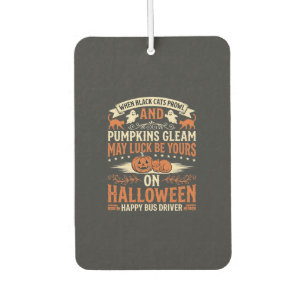Désodorisant Pour Voiture Chats noirs d'Halloween Citrouille Conducteur de b