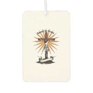 Désodorisant Pour Voiture Chemise chrétienne gravure vintage croix Jésus foi