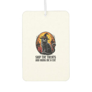 Désodorisant Pour Voiture Chemise de chat Halloween Gravure vintage Épouvant