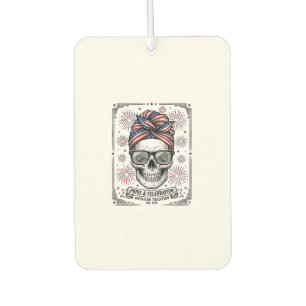 Désodorisant Pour Voiture Chemise de gravure vintage de crâne patriotique de