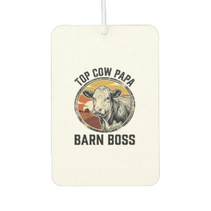Désodorisant Pour Voiture Chemise de papa vache gravée vintage graphique de