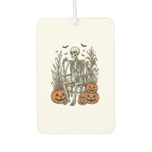 Désodorisant Pour Voiture Chemise Halloween squelette vintage et citrouilles
