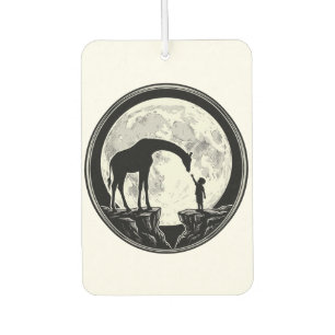 Désodorisant Pour Voiture Chemise silhouette de girafe et d'enfant sous la l