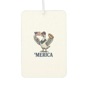 Désodorisant Pour Voiture Chemise Vintage Patriotic Goose 'Merica Hot Dog De
