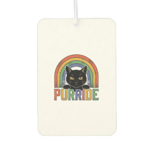 Désodorisant Pour Voiture Chemise Vintage Purride Chat Noir Arc-en-Ciel Desi