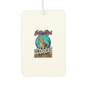 Désodorisant Pour Voiture Chemises à gravure vintage Corgis et fille d'Hallo