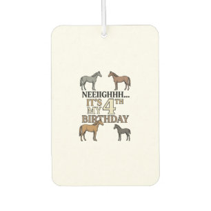 Désodorisant Pour Voiture Cheval 4ème Anniversaire Gravure Vintage Fête Enfa