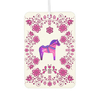 Désodorisant Pour Voiture Cheval Dala folk design floral fleurs/blanc PPB