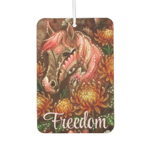 Désodorisant Pour Voiture Cheval d'automne Chrysanthèmes floraux Personnalis