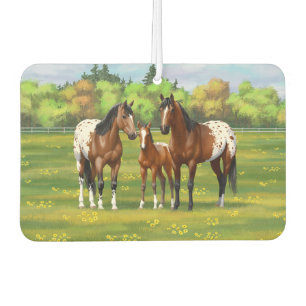 Désodorisant Pour Voiture Chevaux Appaloosa De Baie Brown En Pâturage D'Été