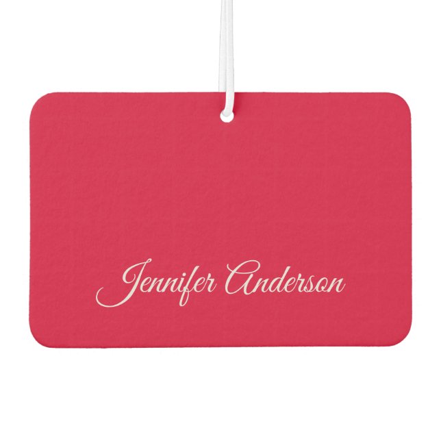 Désodorisant Pour Voiture Chic Calligraphie Élégant Cerisier Rouge Personnal (Devant)