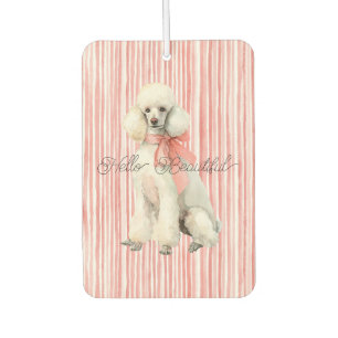 Désodorisant Pour Voiture Chien Caniche Blanc Bonjour Beau