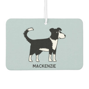 Désodorisant Pour Voiture Chien Colley de Border Gallois Nom Personnalisé