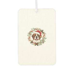 Désodorisant Pour Voiture Chien St Bernard Couronne Chapeau de Père Noël de