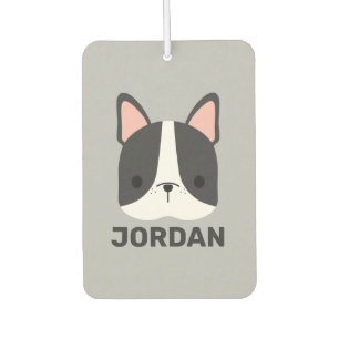 Désodorisant Pour Voiture Chien-taureau français mignon avec nom personnalis
