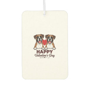 Désodorisant Pour Voiture Chiens Boxer Joyeuse Saint-Valentin Vintage